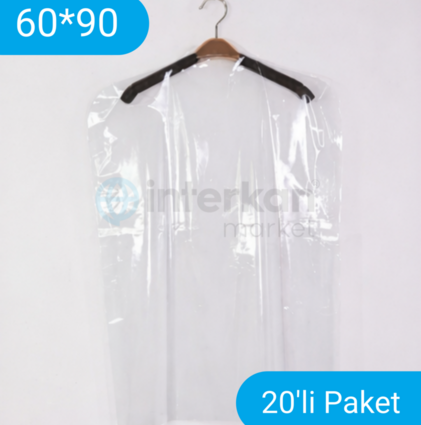 Takım Elbise, Ceket, Kazak, T-Shirt Koruma Poşeti – Kıyafet Koruma Kılıfı 60×90 – 20 Adet