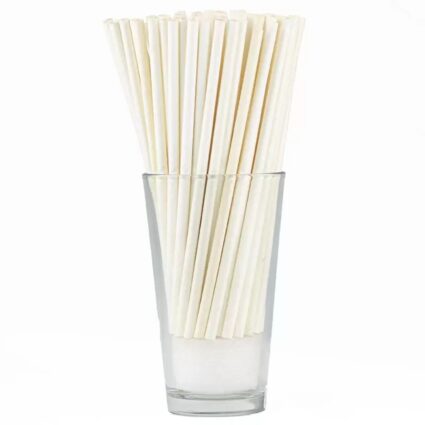 Beyaz Kağıt pipet - 6mm x 197mm